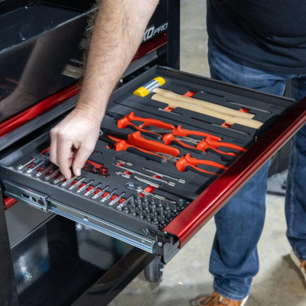 LuxeAurum 28" 3-Drawer Flip Top Service Cart Tool Box | Pro Series - Image 5
