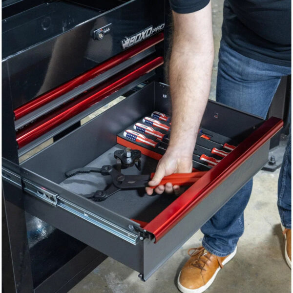LuxeAurum 28" 3-Drawer Flip Top Service Cart Tool Box | Pro Series - Image 6