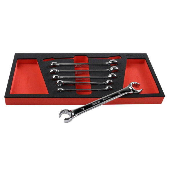 LuxeAurum 6-Piece Metric Flare Nut Wrench Set | 6-Point & 12-Point | EVA Foam Insert - Image 5