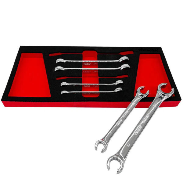 LuxeAurum 6-Piece Metric Flare Nut Wrench Set | 6-Point & 12-Point | EVA Foam Insert - Image 2