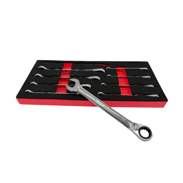 LuxeAurum 9-Piece SAE Reversible Ratcheting Wrench Set | EVA Foam Organizer - Image 2