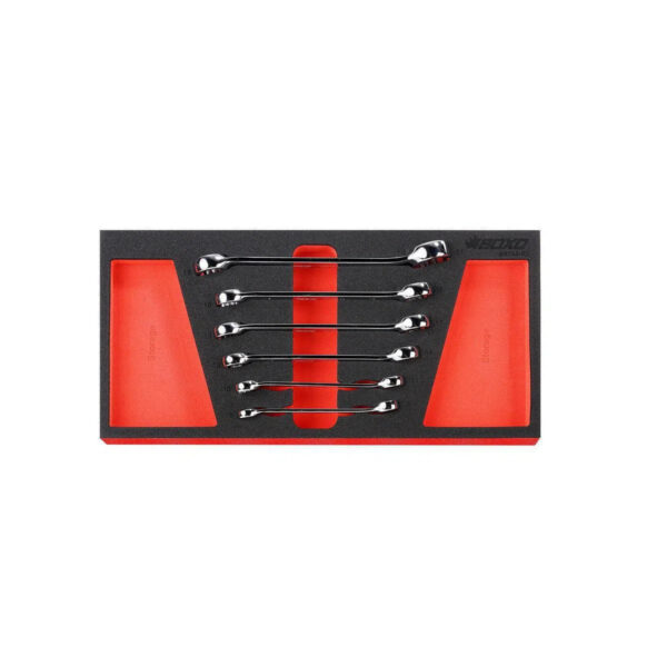 LuxeAurum 6-Piece Metric Flare Nut Wrench Set | 6-Point & 12-Point | EVA Foam Insert