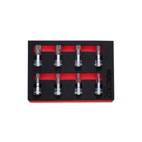 LuxeAurum 8-Piece 3/8" Drive Spline Bit Socket Set | EVA Foam Organizer