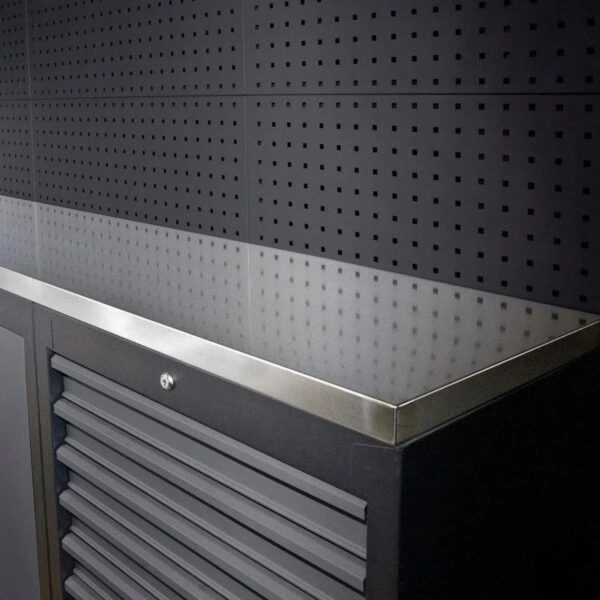 LuxeAurum Dimpled Stainless Steel Worktop | 78" W x 19.68" D x 1.5" H