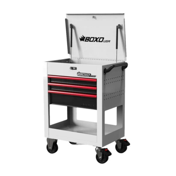 LuxeAurum 28" 3-Drawer Flip Top Service Cart Tool Box | Pro Series - Image 7